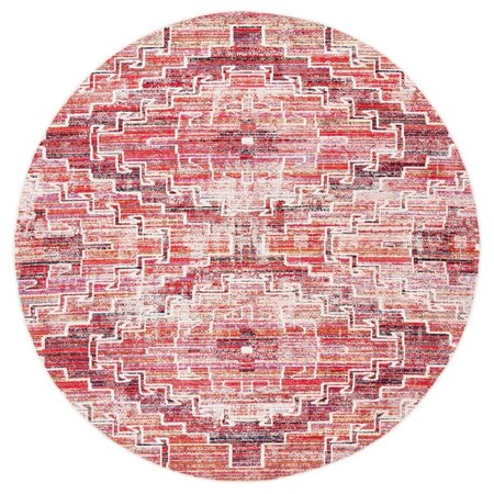 Safavieh 6 ft.-7 in. x 6 ft.-7 in. Montage Round Power Loomed Rug; Rust & Ivory MTG241P-7R